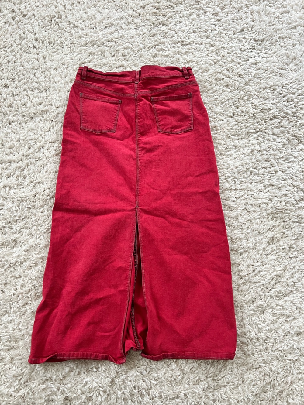 Calvin Klein Jeans Bright Red Maxi Skirt - Picture 2 of 3